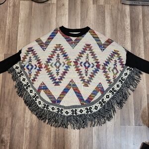 Mexican Style Women's Poncho Size S/M